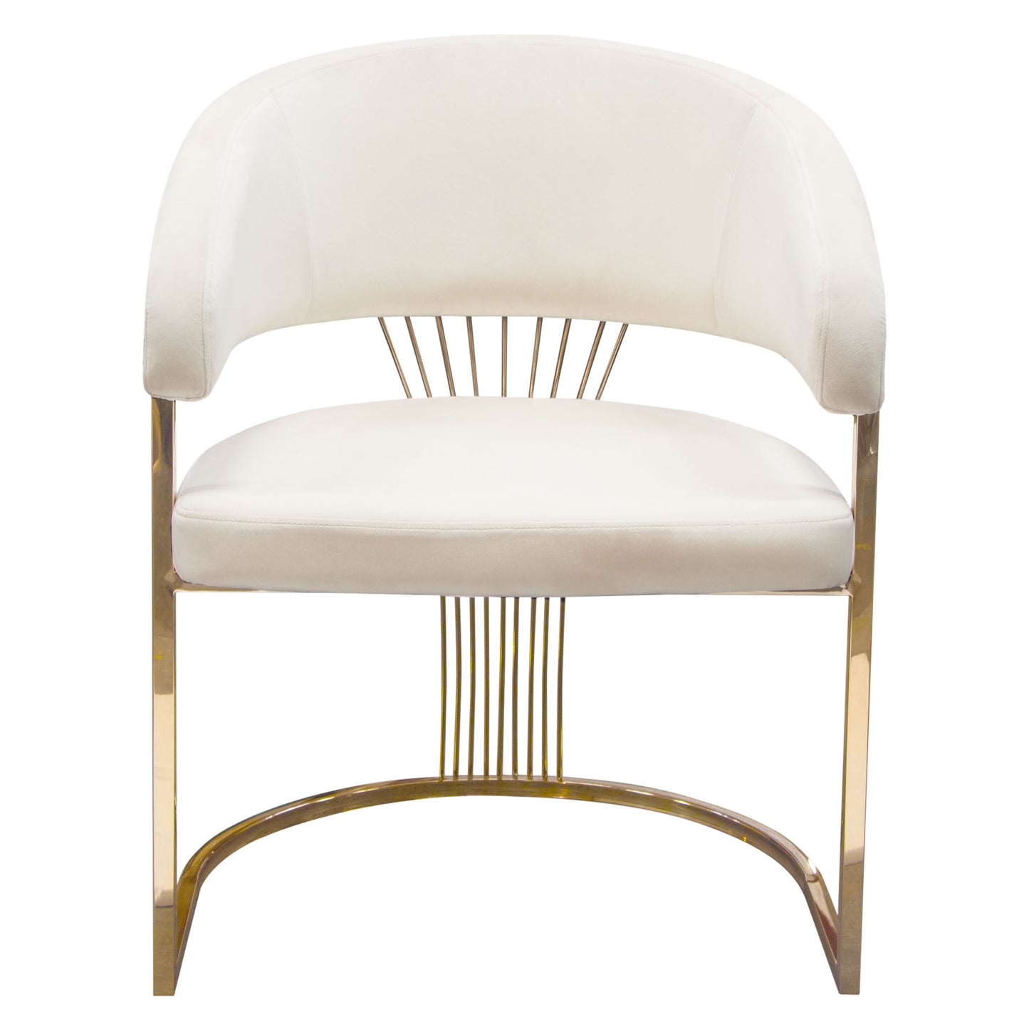 Solstice Dining Chair in Velvet w/ Polished Gold Metal Frame by Diamond Sofa