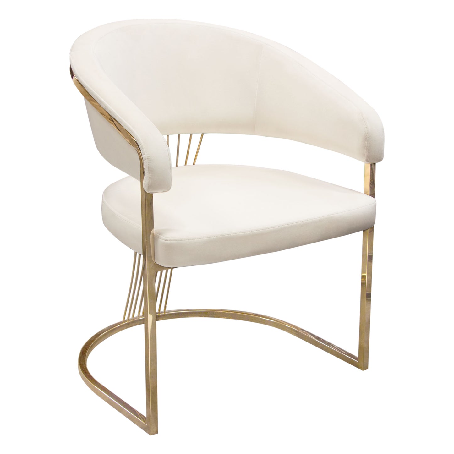 Solstice Dining Chair in Velvet w/ Polished Gold Metal Frame by Diamond Sofa