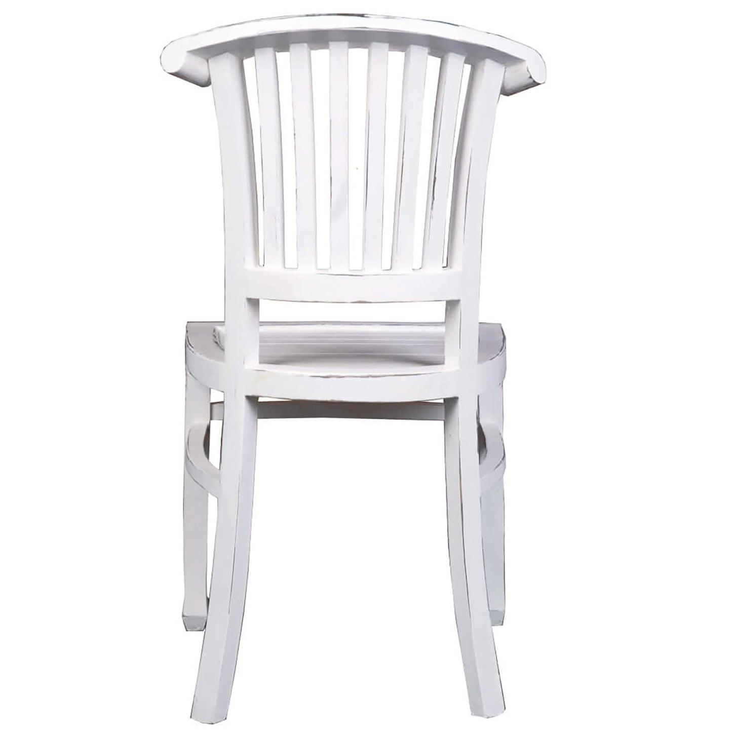 Sunset Trading Cottage Slat Back Dining Chairs | Set of 2 | Distressed White Solid Wood | Fully Assembled Sidechairs CC-CHA006LD-WW-2