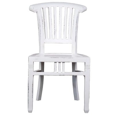 Sunset Trading Cottage Slat Back Dining Chairs | Set of 2 | Distressed White Solid Wood | Fully Assembled Sidechairs CC-CHA006LD-WW-2