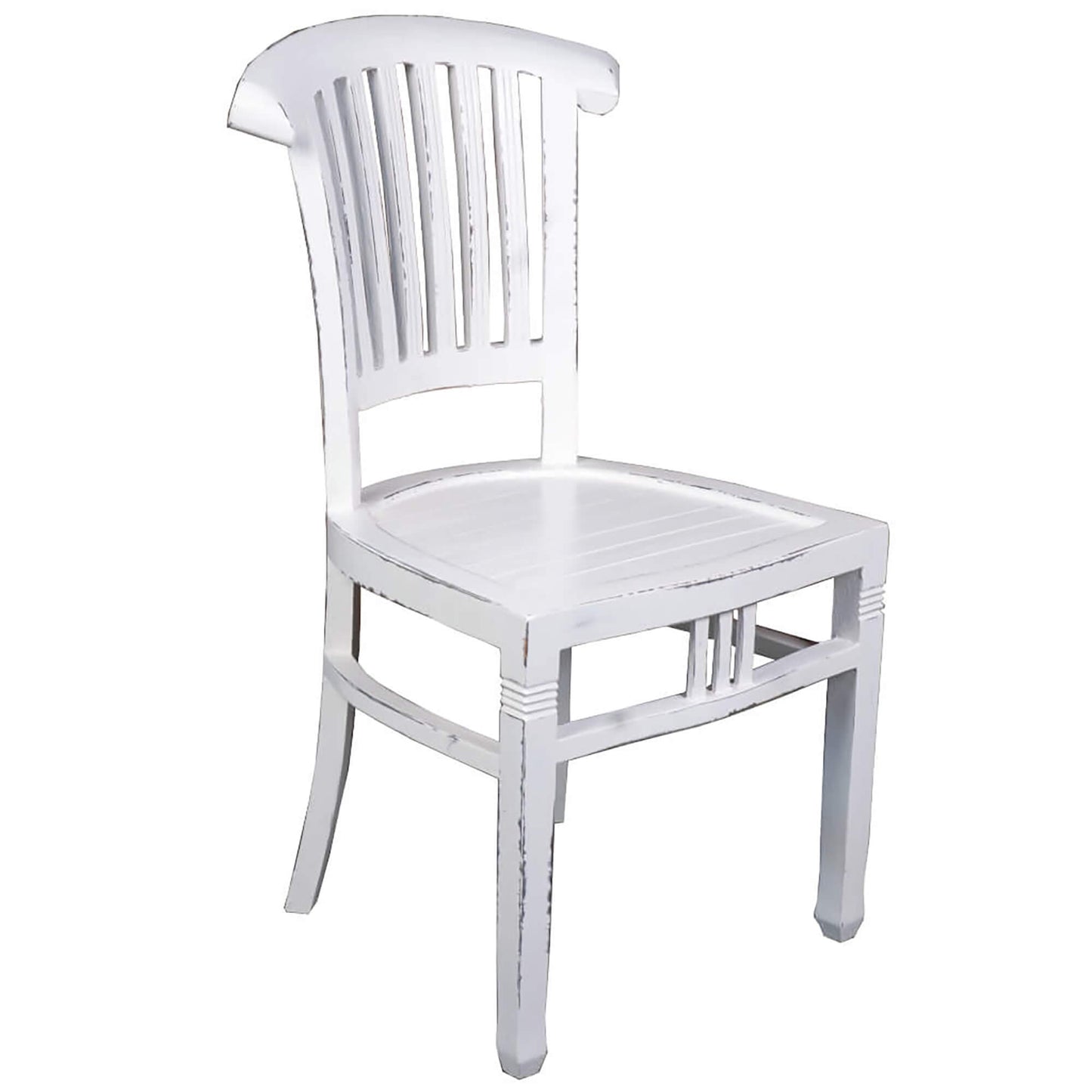 Sunset Trading Cottage Slat Back Dining Chairs | Set of 2 | Distressed White Solid Wood | Fully Assembled Sidechairs CC-CHA006LD-WW-2