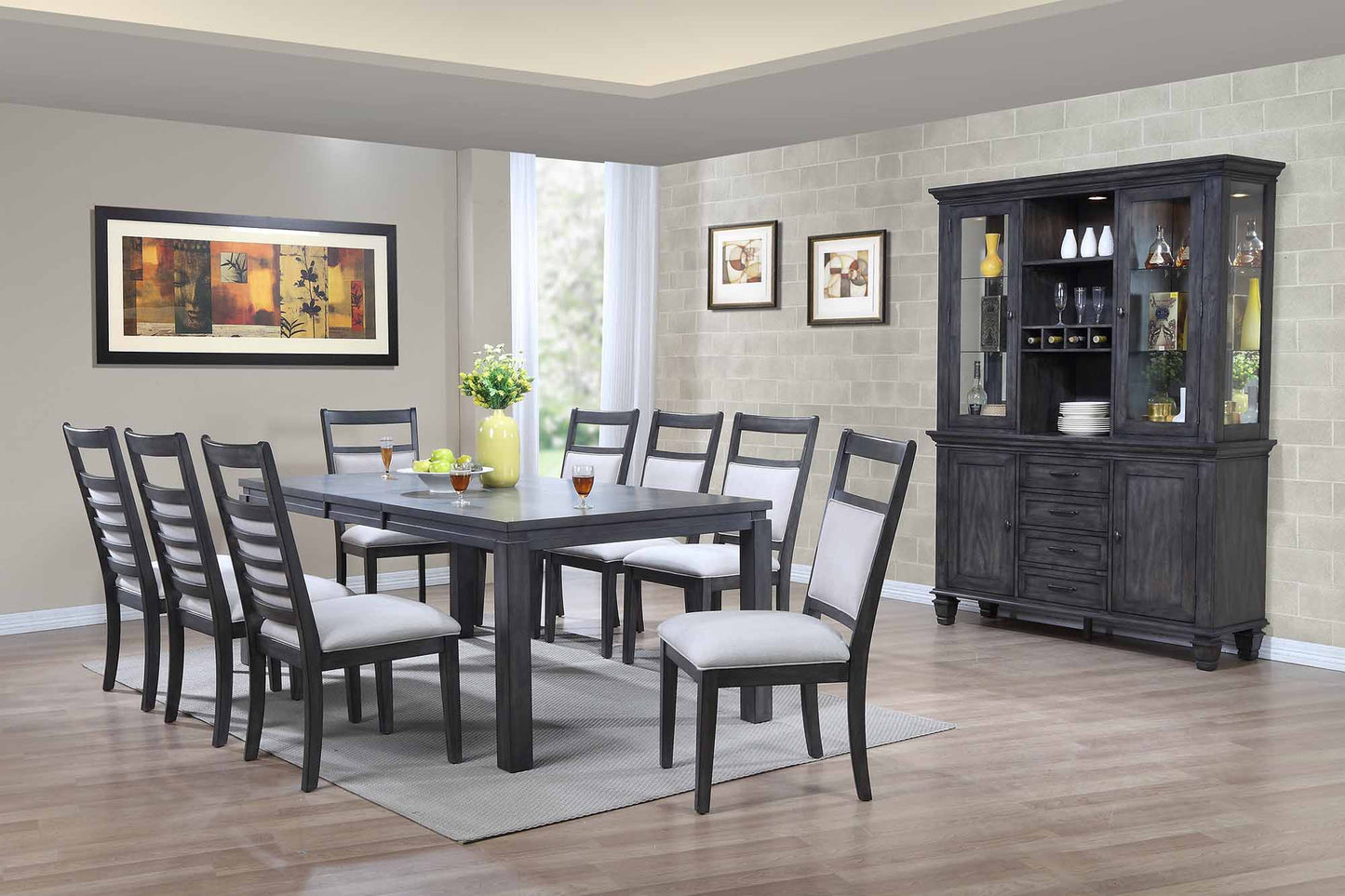 Sunset Trading Shades of Gray 11 Piece 82" Rectangular Extendable Dining Set DLU-EL9282-C90-BH11PC