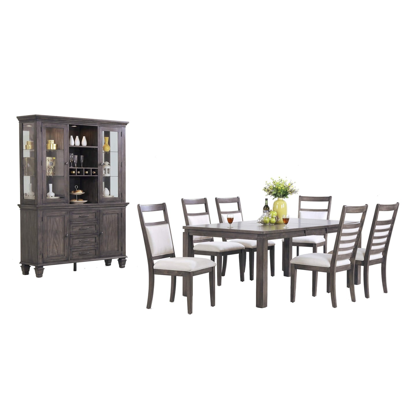 Sunset Trading Shades of Gray 9 Piece 82" Rectangular Extendable Dining Set DLU-EL9282-C90-BH9PC