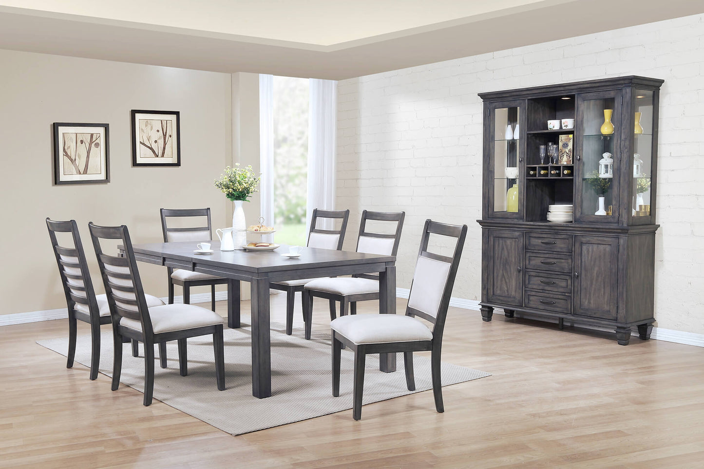 Sunset Trading Shades of Gray 9 Piece 82" Rectangular Extendable Dining Set DLU-EL9282-C90-BH9PC