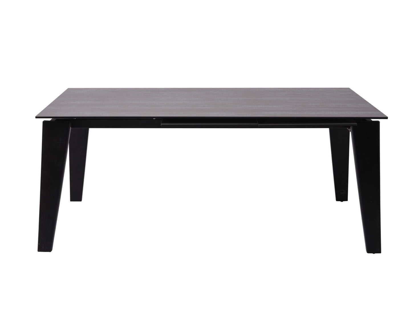 Whiteline Theo Extendable Dining Table, 6mm glass + 3mm ceramic top, birch wood legs in black DT1718-BLK