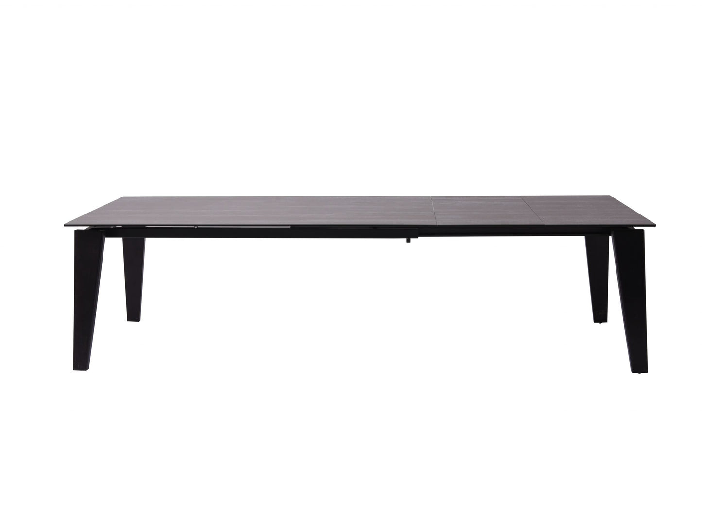 Whiteline Theo Extendable Dining Table, 6mm glass + 3mm ceramic top, birch wood legs in black DT1718-BLK