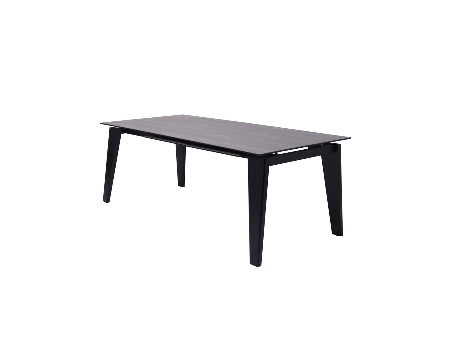 Whiteline Theo Extendable Dining Table, 6mm glass + 3mm ceramic top, birch wood legs in black DT1718-BLK