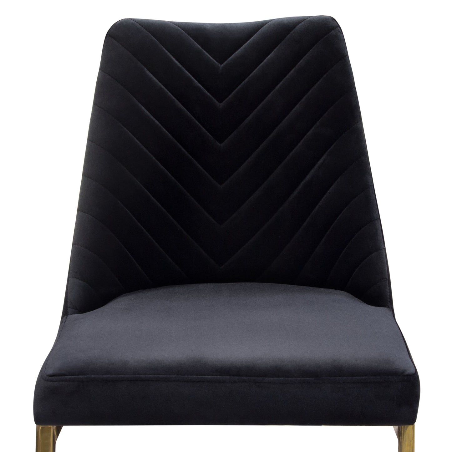 Vogue Set of (2) Bar Height Chairs in Black Velvet with Polished Gold Metal Base by Diamond Sofa VOGUE2BCBL2PK