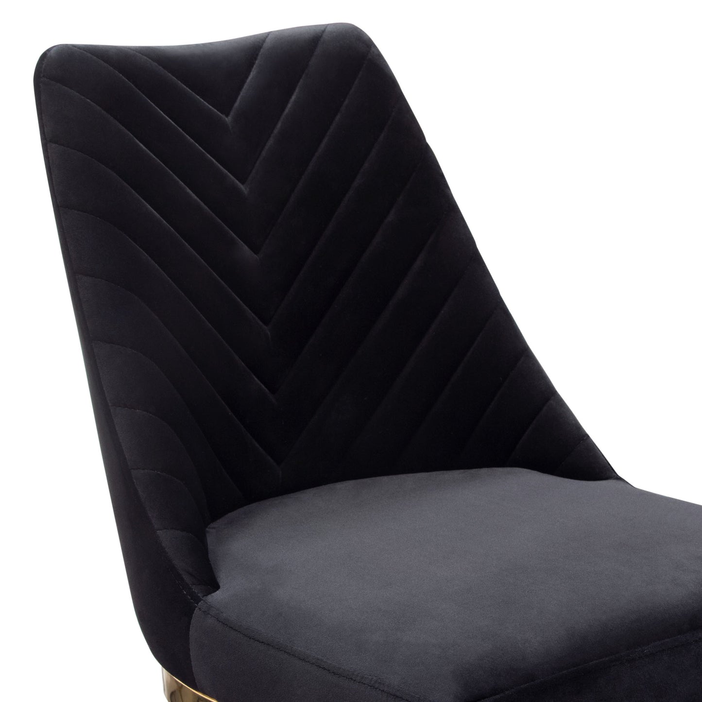 Vogue Set of (2) Bar Height Chairs in Black Velvet with Polished Gold Metal Base by Diamond Sofa VOGUE2BCBL2PK