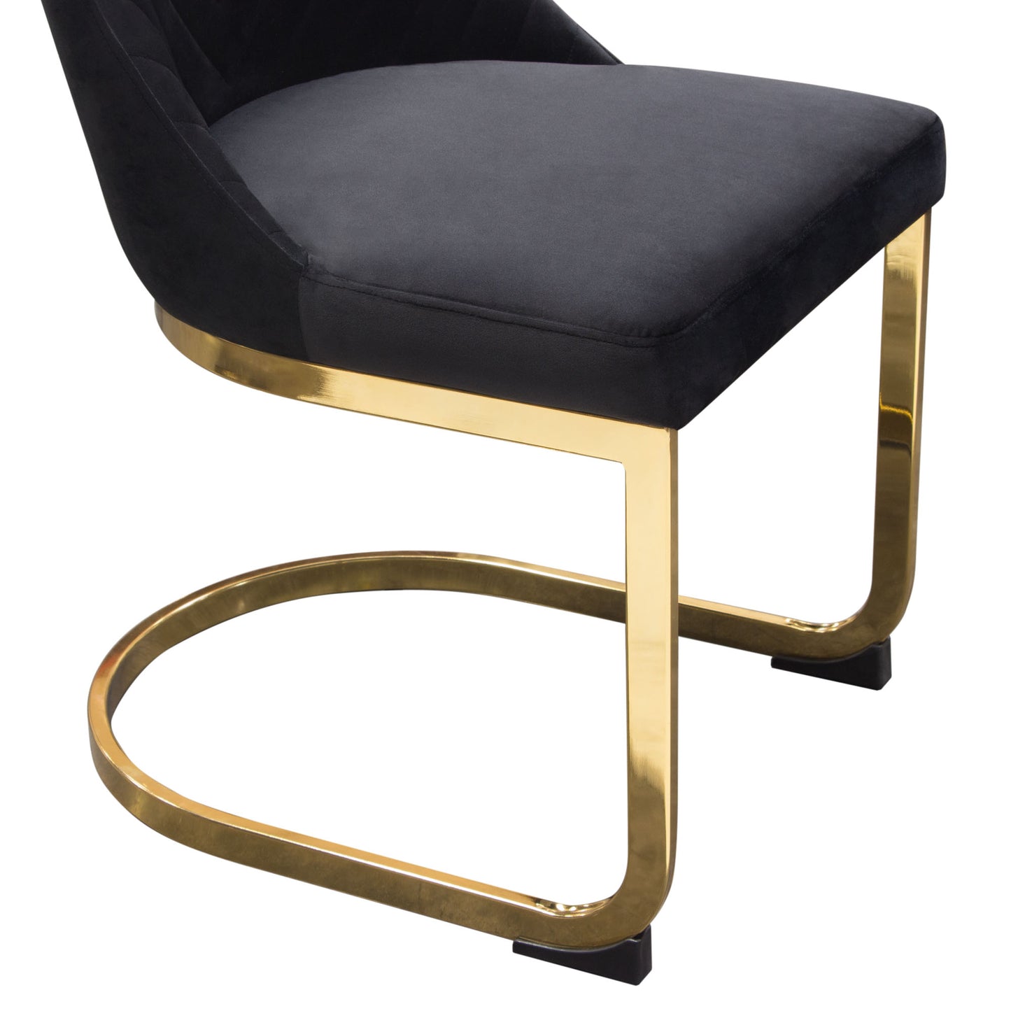 Vogue Set of (2) Dining Chairs in Velvet with Polished Gold Metal Base by Diamond Sofa