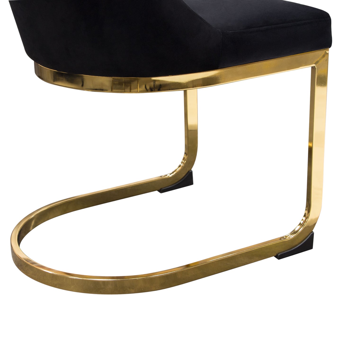 Vogue Set of (2) Dining Chairs in Velvet with Polished Gold Metal Base by Diamond Sofa