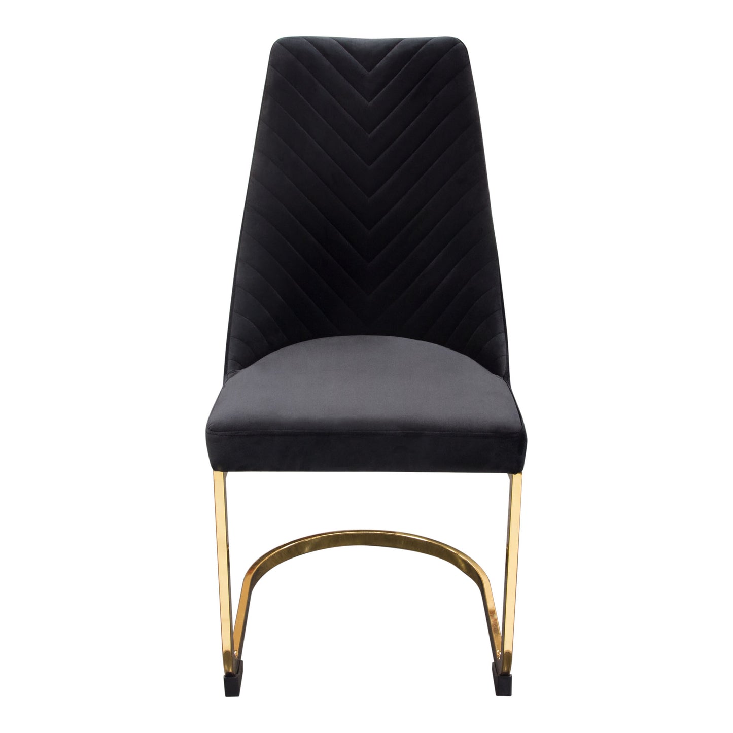 Vogue Set of (2) Dining Chairs in Velvet with Polished Gold Metal Base by Diamond Sofa