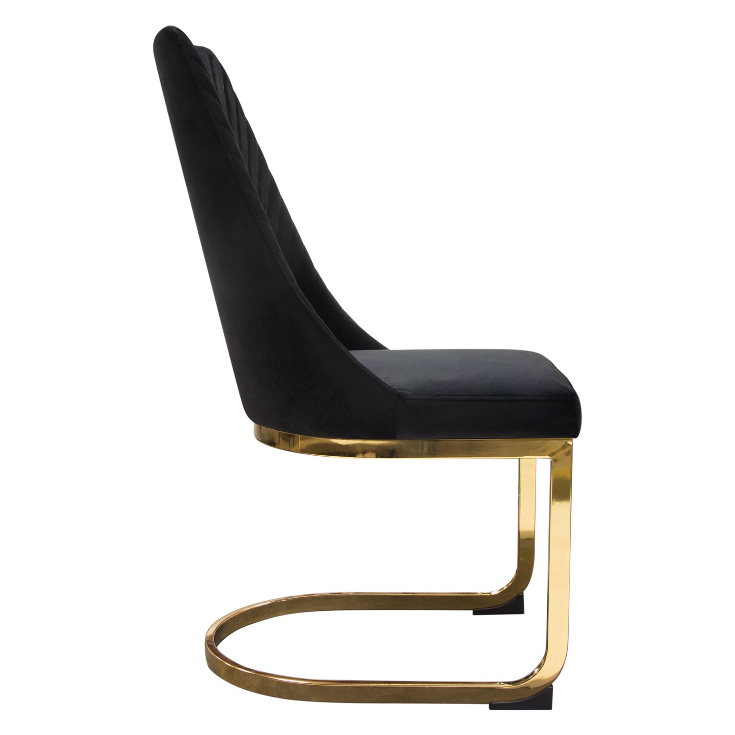 Vogue Set of (2) Dining Chairs in Velvet with Polished Gold Metal Base by Diamond Sofa