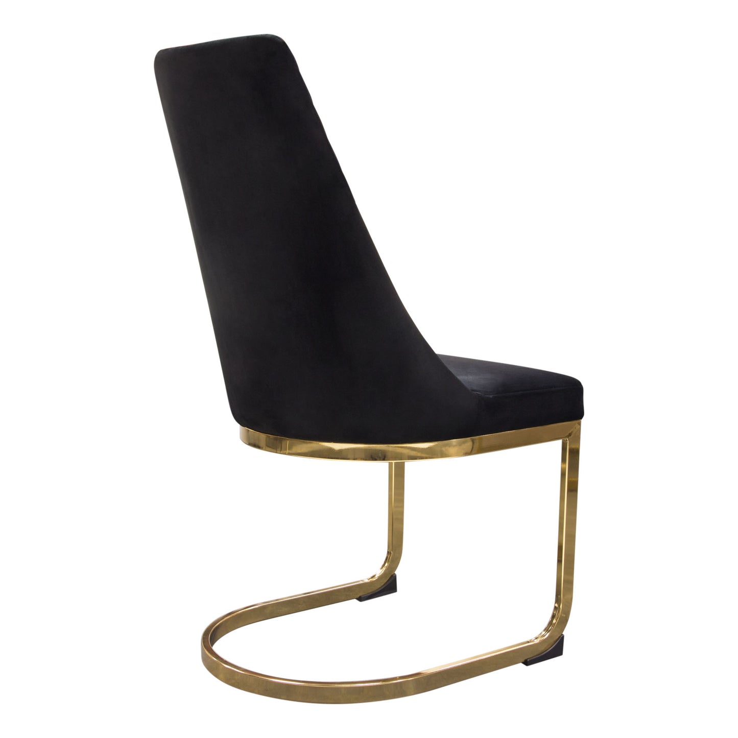 Vogue Set of (2) Dining Chairs in Velvet with Polished Gold Metal Base by Diamond Sofa