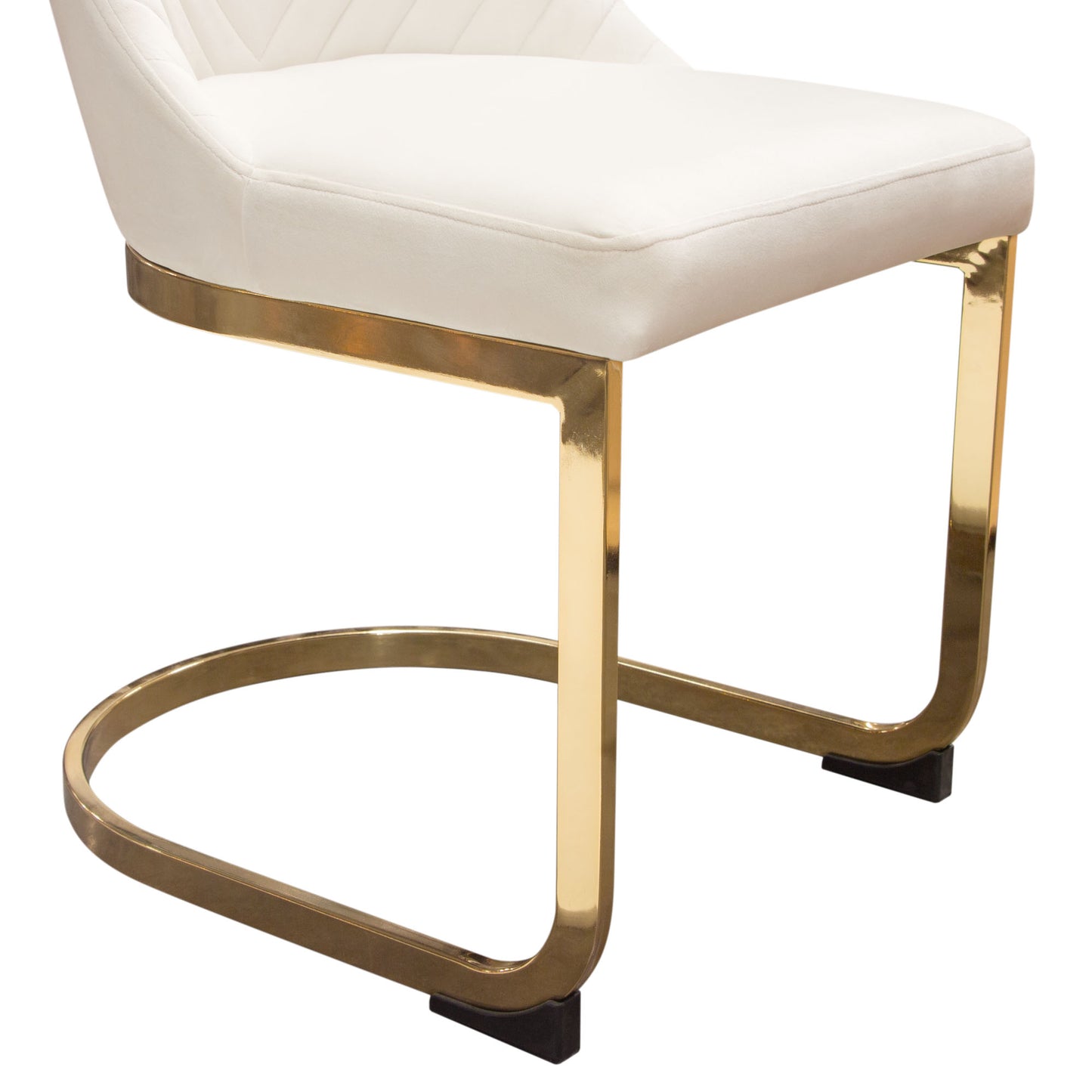 Vogue Set of (2) Dining Chairs in Velvet with Polished Gold Metal Base by Diamond Sofa