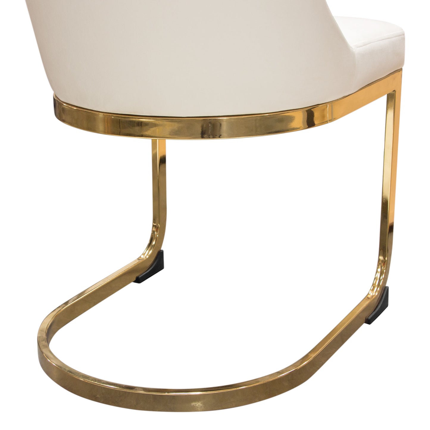 Vogue Set of (2) Dining Chairs in Velvet with Polished Gold Metal Base by Diamond Sofa