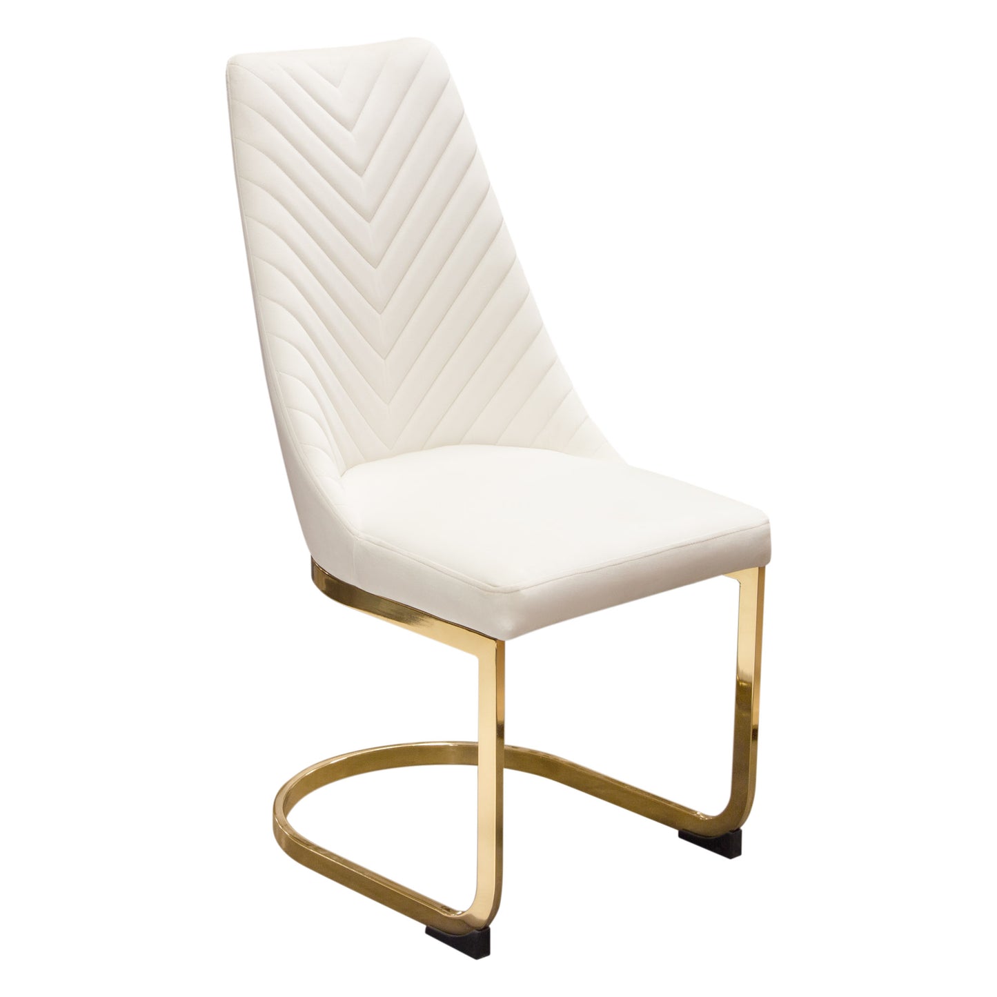 Vogue Set of (2) Dining Chairs in Velvet with Polished Gold Metal Base by Diamond Sofa