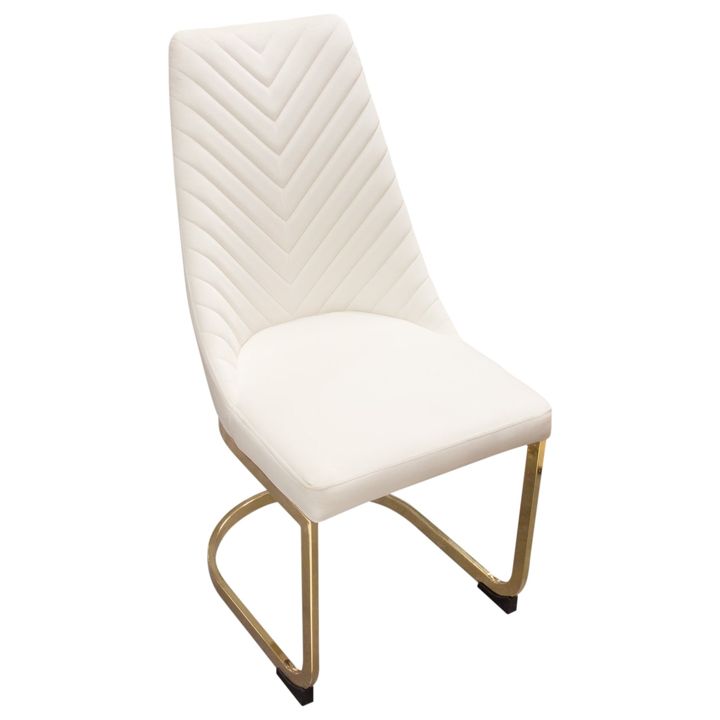 Vogue Set of (2) Dining Chairs in Velvet with Polished Gold Metal Base by Diamond Sofa