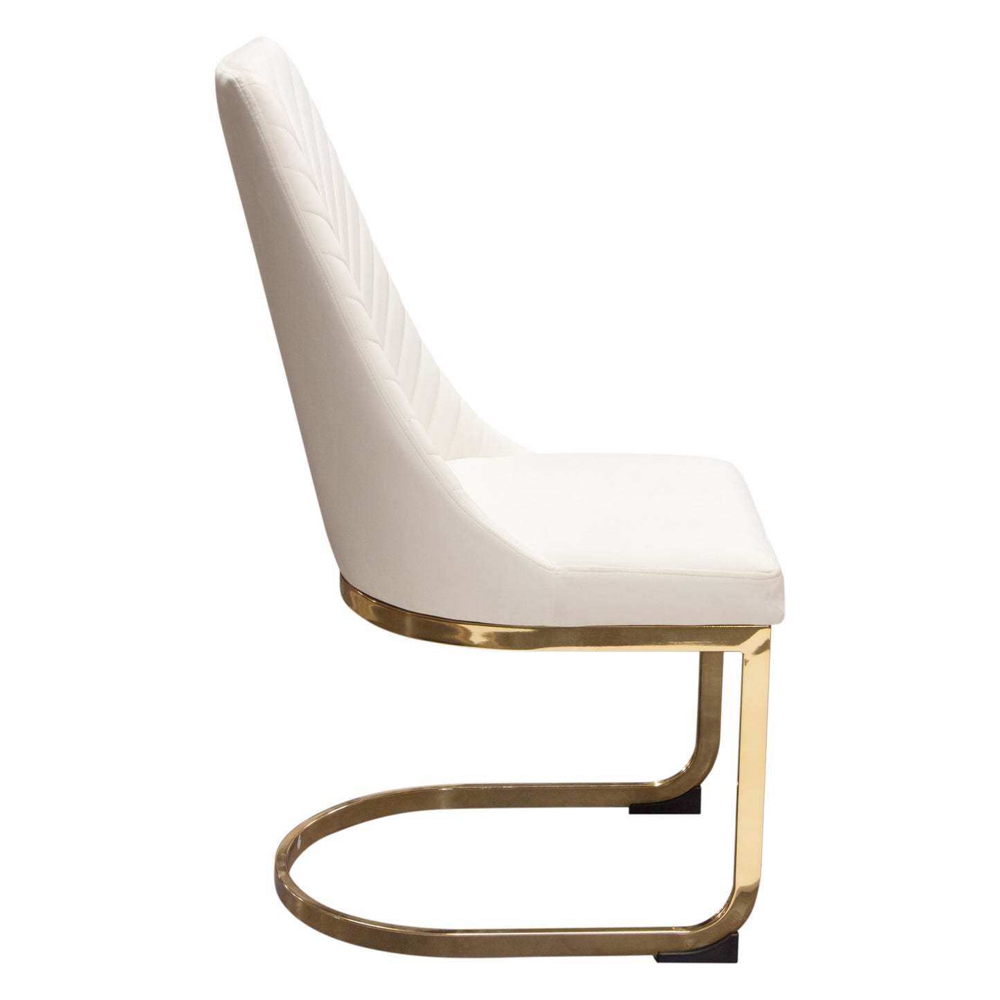 Vogue Set of (2) Dining Chairs in Velvet with Polished Gold Metal Base by Diamond Sofa