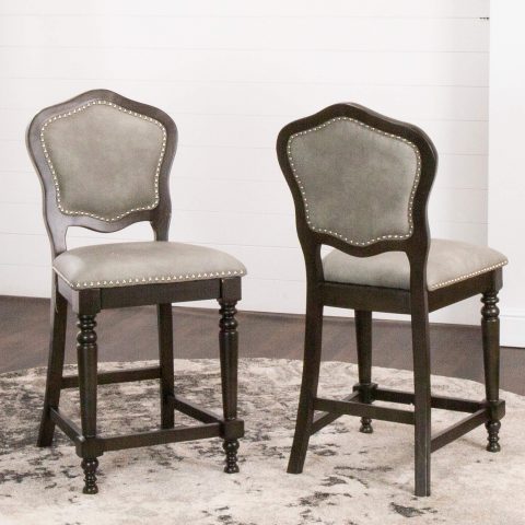 Sunset Trading Vegas Upholstered Barstools with Backs | Counter Height Dining Chairs CR-87711-24-2