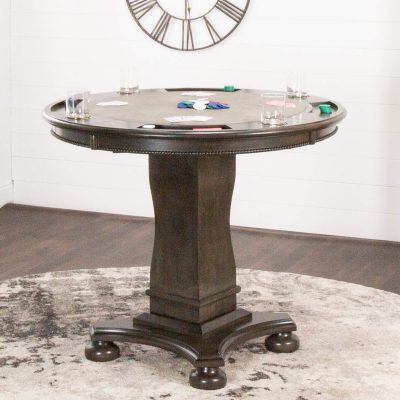 Sunset Trading Vegas 42.5" Round Counter Height Dining, Chess and Poker Table CR-87711-TCB