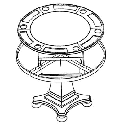 Sunset Trading Vegas 42.5" Round Counter Height Dining, Chess and Poker Table CR-87711-TCB