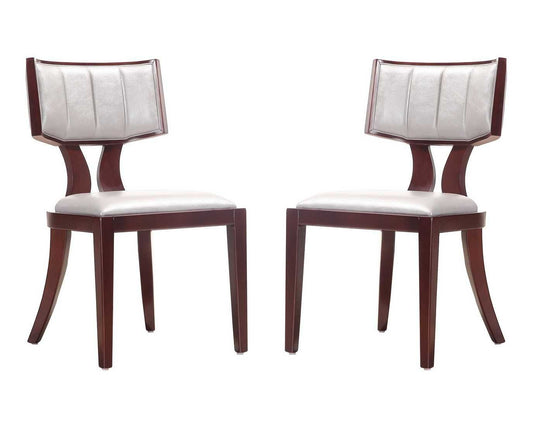 Manhattan Comfort Pulitzer Walnut Faux Leather Dining Chair (Set of Two)