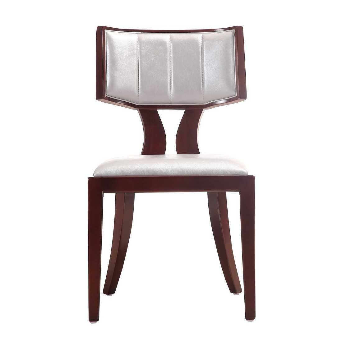 Manhattan Comfort Pulitzer Walnut Faux Leather Dining Chair (Set of Two)