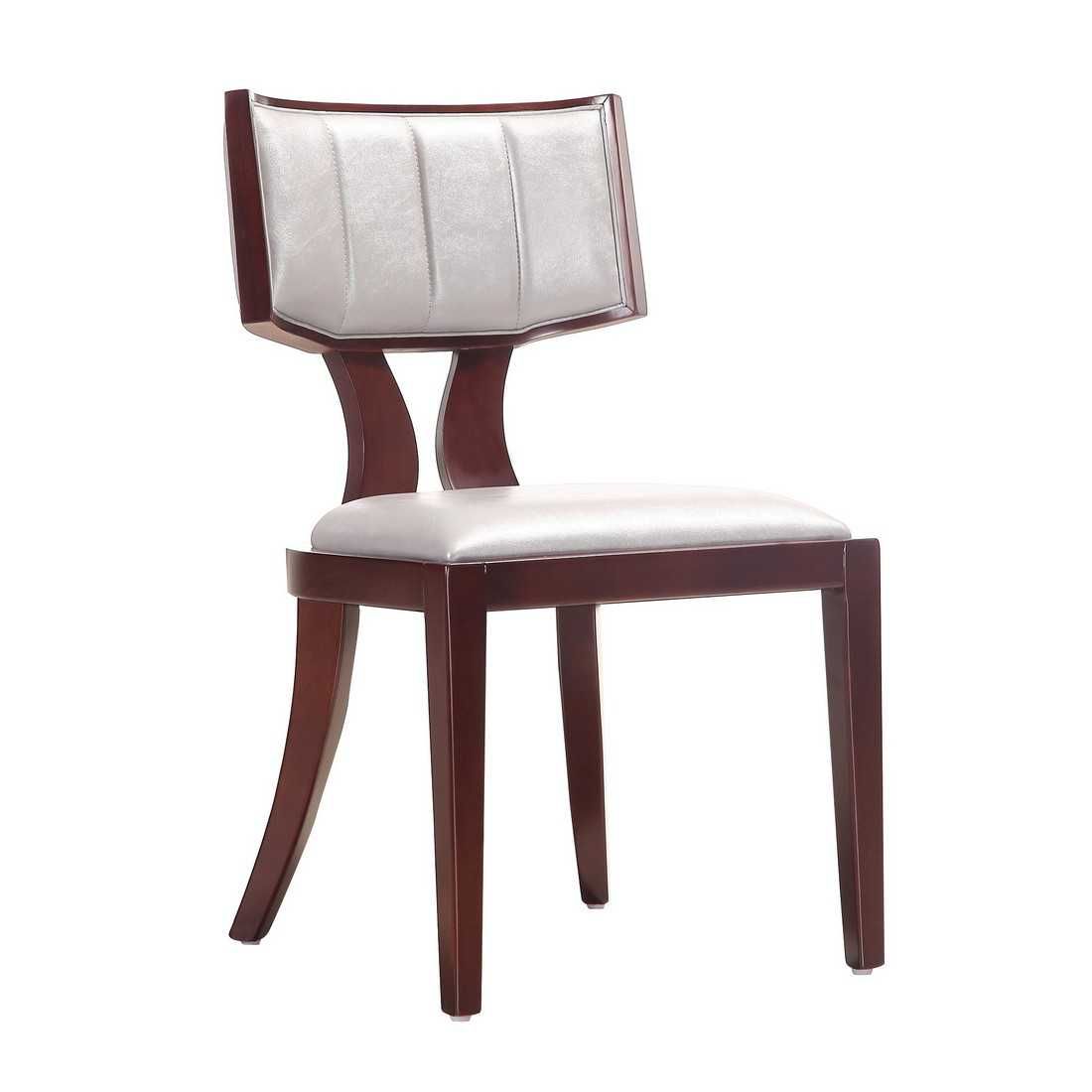 Manhattan Comfort Pulitzer Walnut Faux Leather Dining Chair (Set of Two)