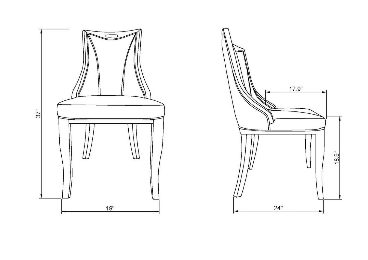 Manhattan Comfort Emperor Walnut Faux Leather Dining Chair (Set of Two)