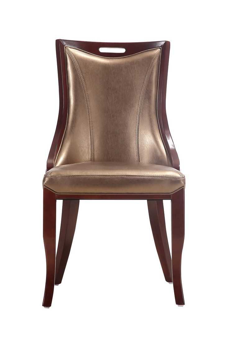 Manhattan Comfort Emperor Walnut Faux Leather Dining Chair (Set of Two)