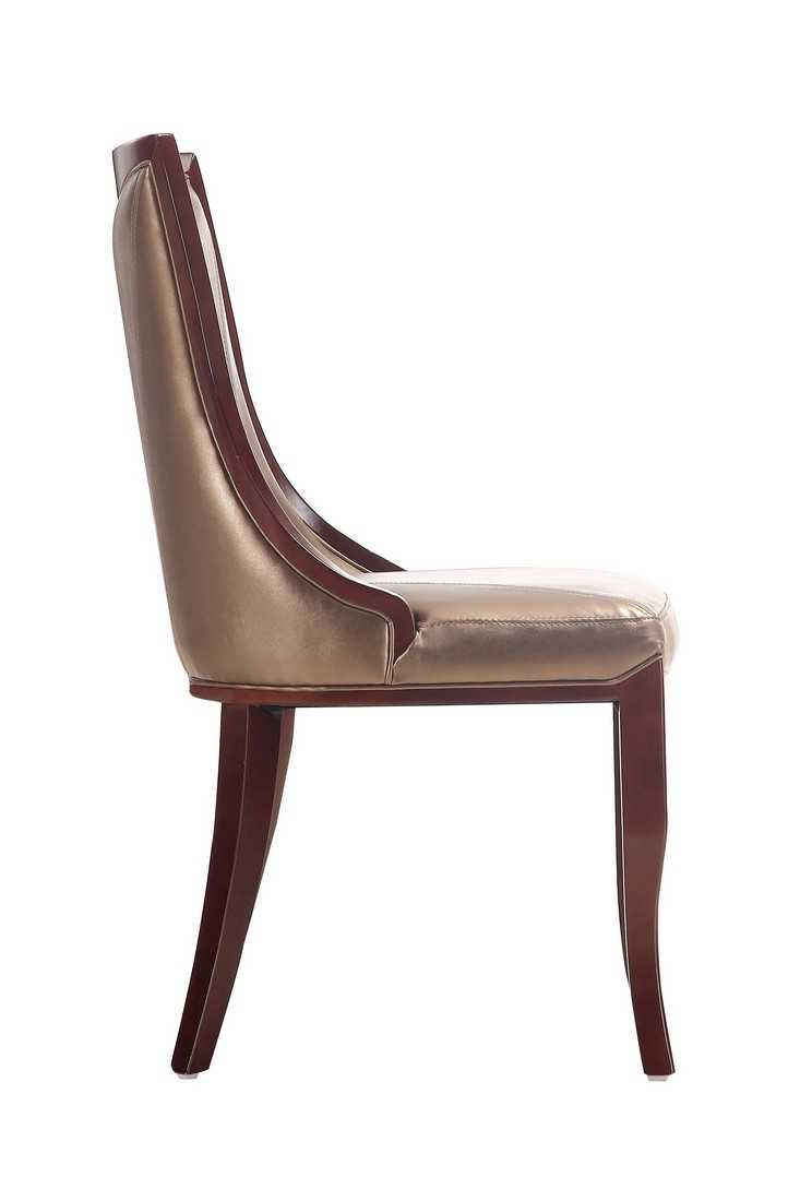 Manhattan Comfort Emperor Walnut Faux Leather Dining Chair (Set of Two)