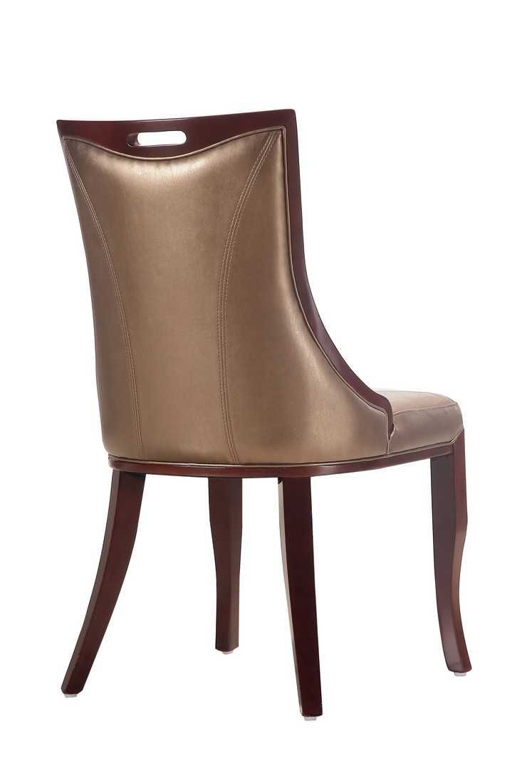 Manhattan Comfort Emperor Walnut Faux Leather Dining Chair (Set of Two)