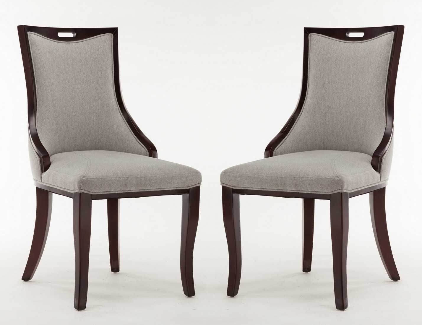 Manhattan Comfort Emperor Walnut Faux Leather Dining Chair (Set of Two)