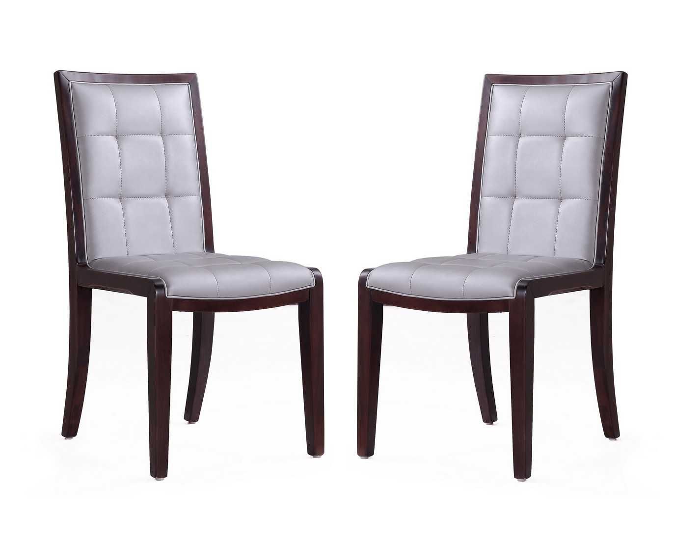 Manhattan Comfort Executor Walnut Faux Leather Dining Chairs (Set of Two)