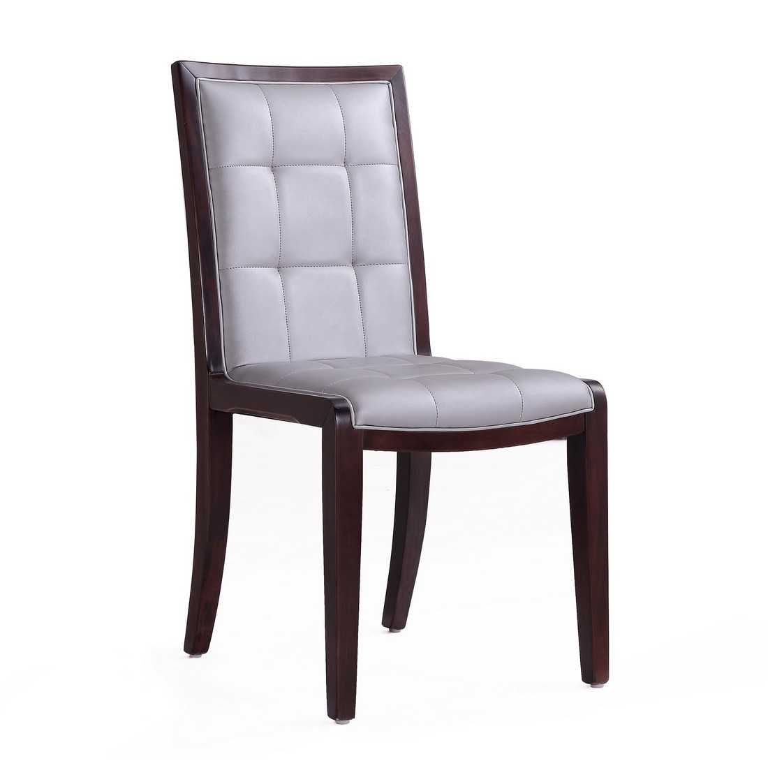 Manhattan Comfort Executor Walnut Faux Leather Dining Chairs (Set of Two)