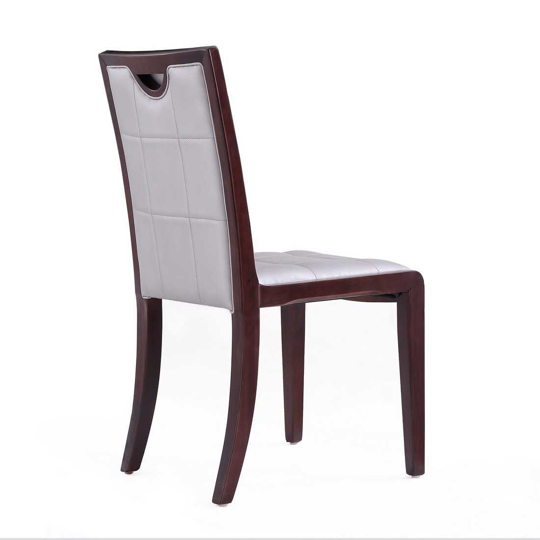 Manhattan Comfort Executor Walnut Faux Leather Dining Chairs (Set of Two)