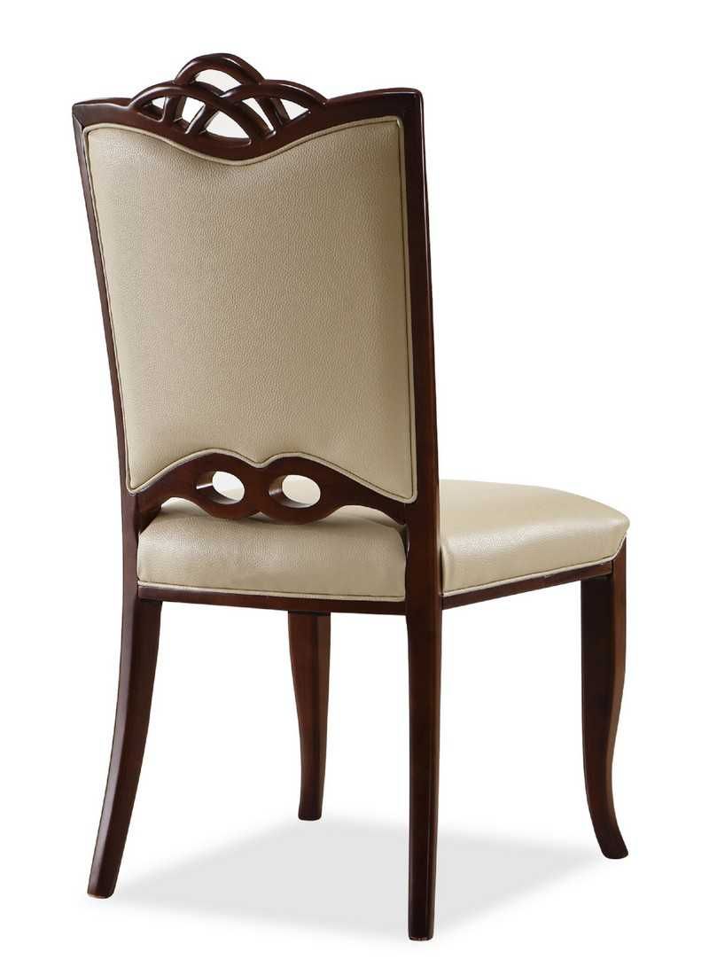 Manhattan Comfort Regent Cream and Walnut Faux Leather Dining Chair (Set of Two) DC005-CR