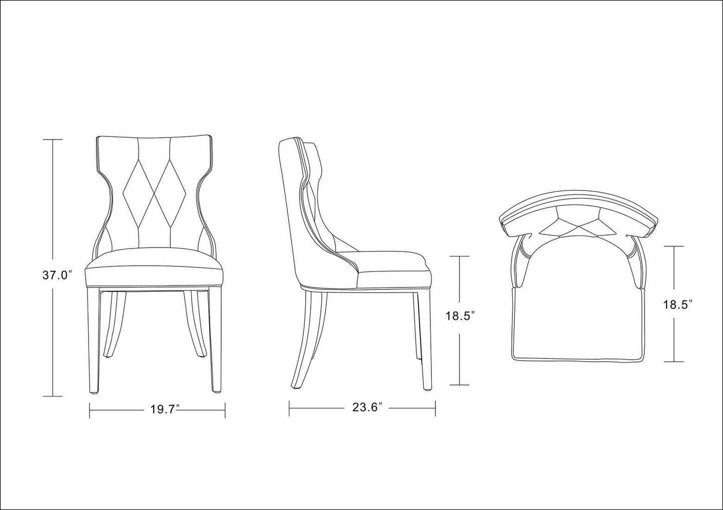 Manhattan Comfort Reine Dining Chair (Set of Two)