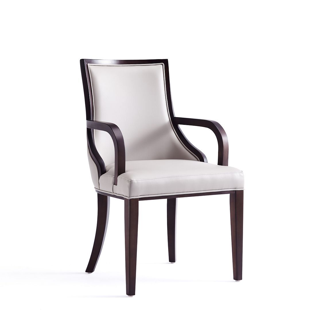 Manhattan Comfort Grand Faux Leather Dining Armchair in Light Grey DC048AR-LG