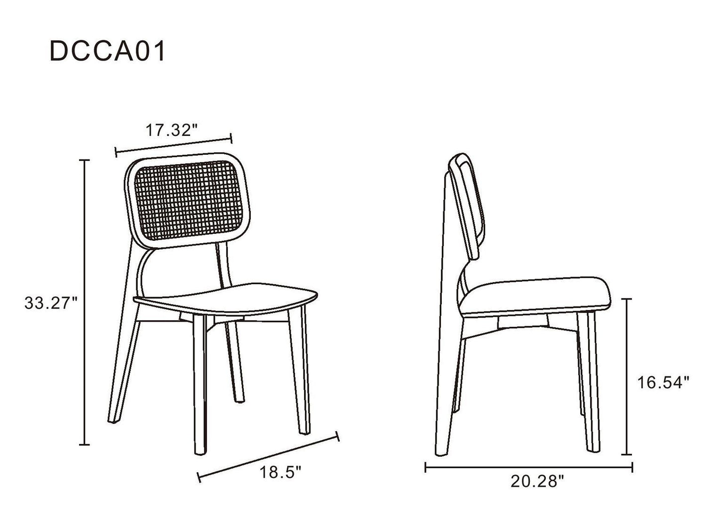 Manhattan Comfort Versailles Square Dining Chair  - Set of 2