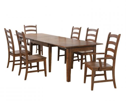 Sunset Trading Simply Brook 7 Piece 134" Rectangular Extendable Table Dining Set | Amish Brown | Seats 12 DLU-BR134-AM7PC